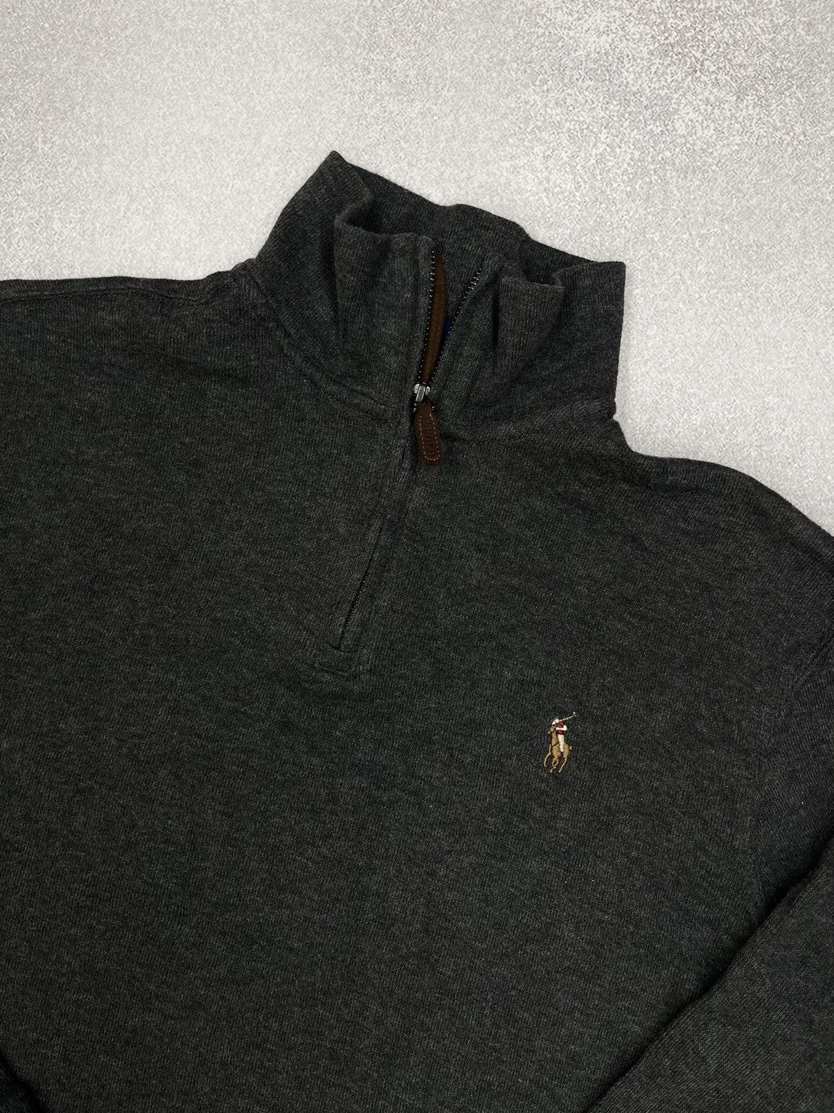 Polo Ralph Lauren × Ralph Lauren Blue Label × Vintage Mens Polo Ralph Lauren Half Zip Sweater Grey Y2K Rugby Size US S / EU 44-46 / 1 - 4 Thumbnail