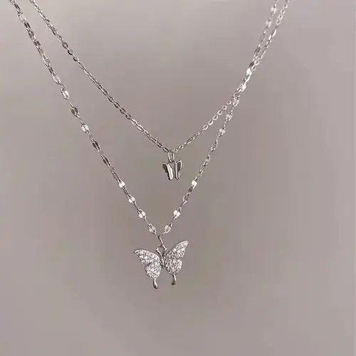 Japanese Brand × Vintage Lats New Shiny Butterfly Necklace Exquisite Double Size ONE SIZE - 2 Thumbnail