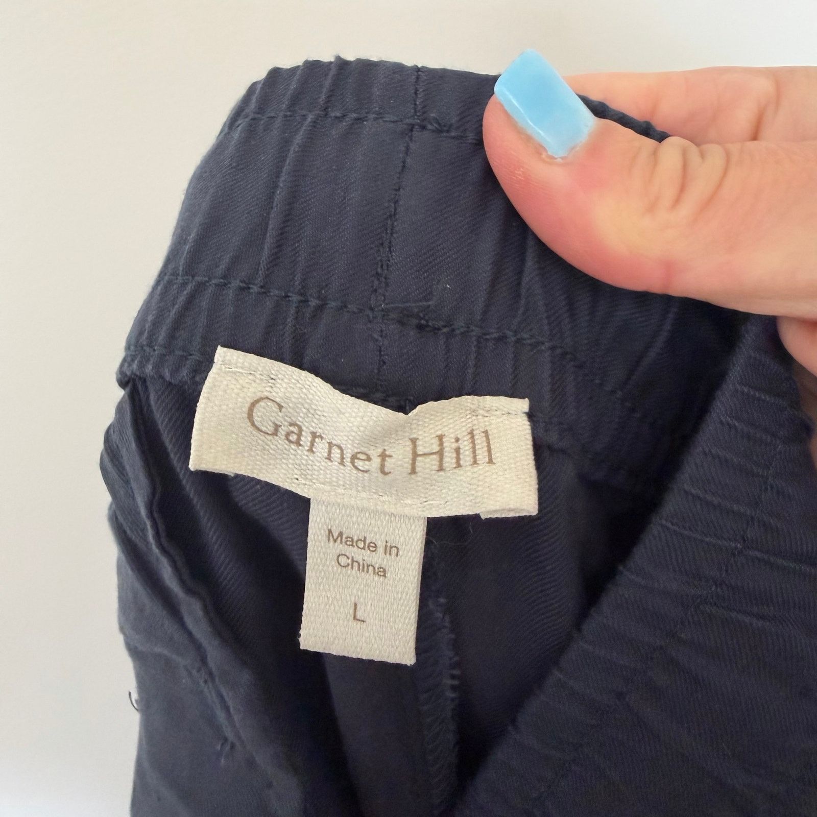 Other Garnet Hill Navy Blue Tencil & Linen Joggers Sz L Size 34" / US 12 / IT 48 - 2 Thumbnail