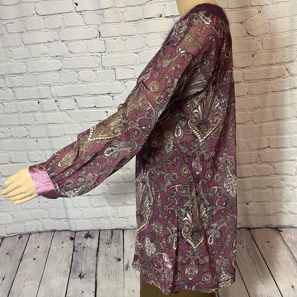 Other AJAY by LIU JO Long Sleeve Paisley Knit Neck Mesh Tunic Siz Size L / US 10 / IT 46 - 3 Thumbnail