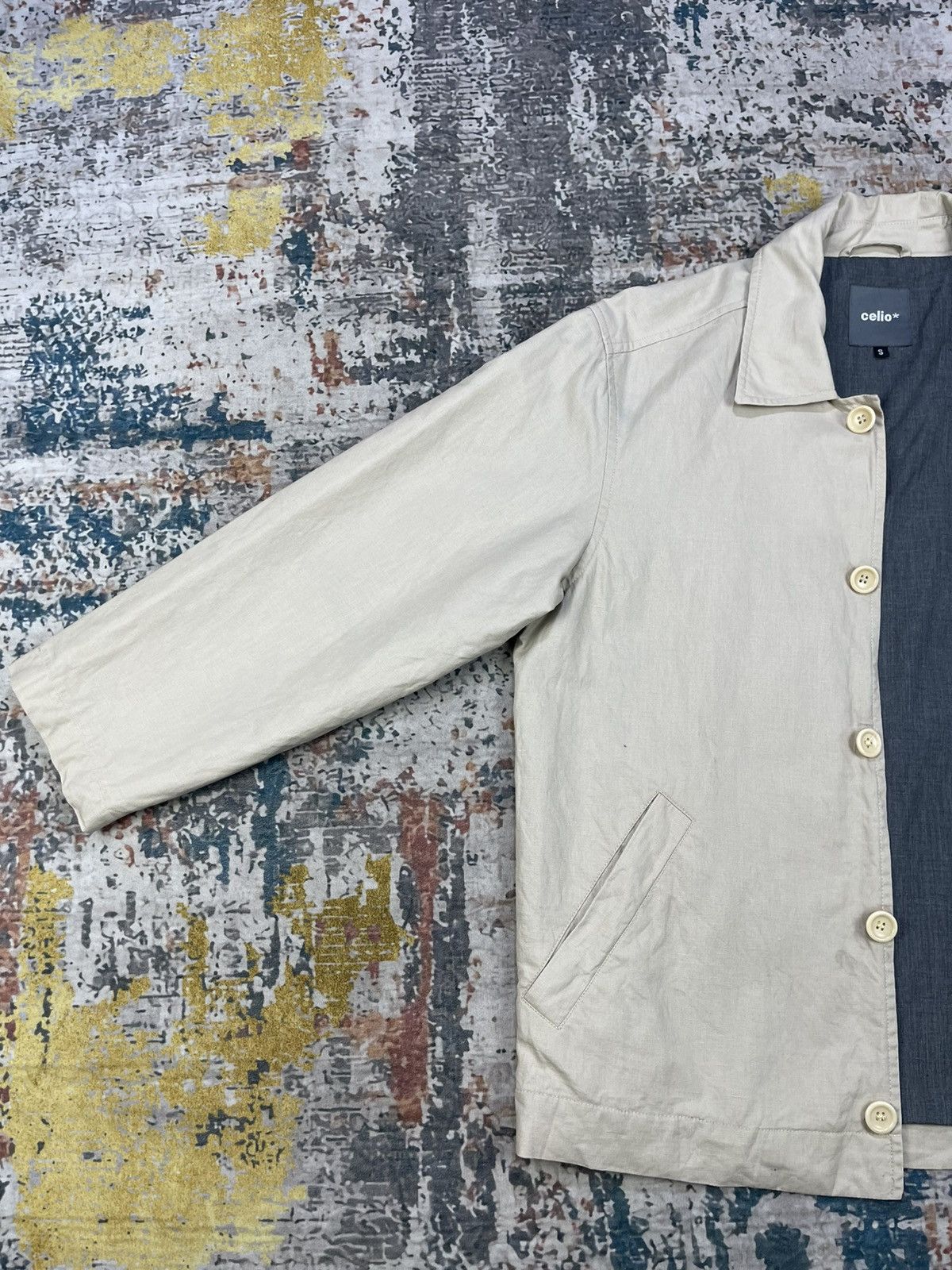 Celio Celio Beige Button Down Regular Fit Quarter Sleeve Jacket Size US S / EU 44-46 / 1 - 7 Thumbnail
