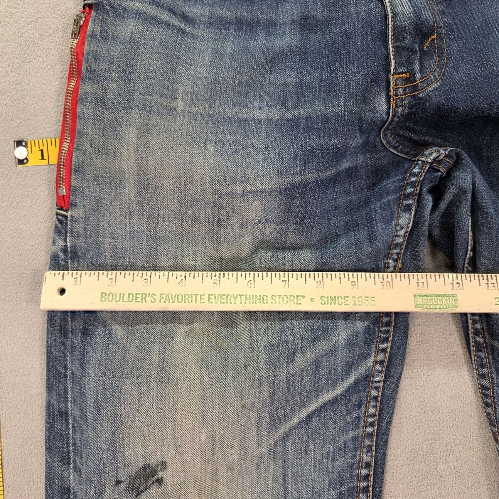 Levi's VTG Levi's Selvedge Jeans Mens Fenom Fragment Straight Thrashed Paint 28x30 Blue Denim Distressed Pockets 70s 80s Mens Size US 28 / EU 44 - 6 Thumbnail