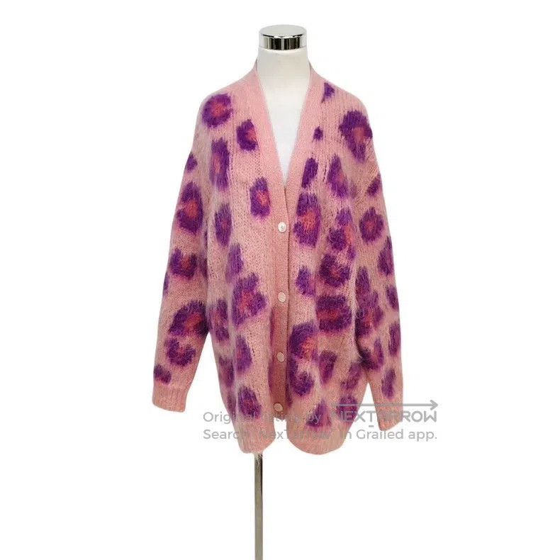 Miu Miu Miu Miu 40 Mohair leopard cardigan Size L / US 10 / IT 46 - 1 Thumbnail