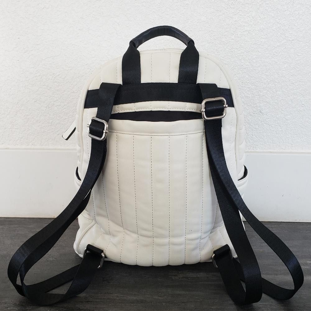 Neiman Marcus White Neiman Marcus Linear Quilted Backpack Size ONE SIZE - 3 Thumbnail