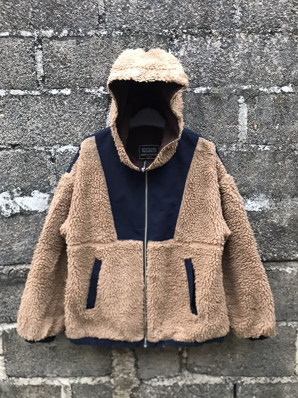 Japanese Brand 🌟Standart Progress Pageboy Hooded Two Tone Fleece Jacket Size US M / EU 48-50 / 2 - 1 Thumbnail