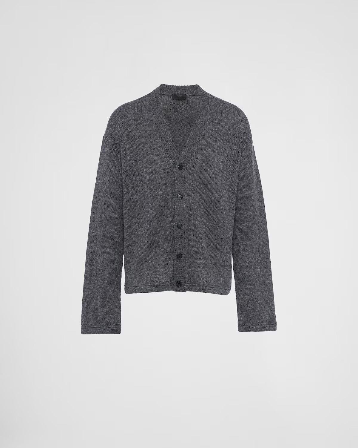 PRADA 新品Wool and viscose sweater Prada // Sport Dark Grey & Black Fleece Quarter Zip Sweater