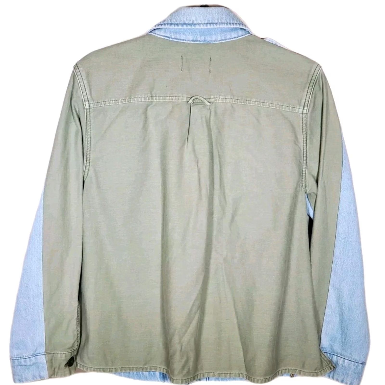 Frame FRAME Cargo Denim Blue/Green Shirt Jacket LSJKCMX207 Women's S Size S / US 4 / IT 40 - 4 Thumbnail