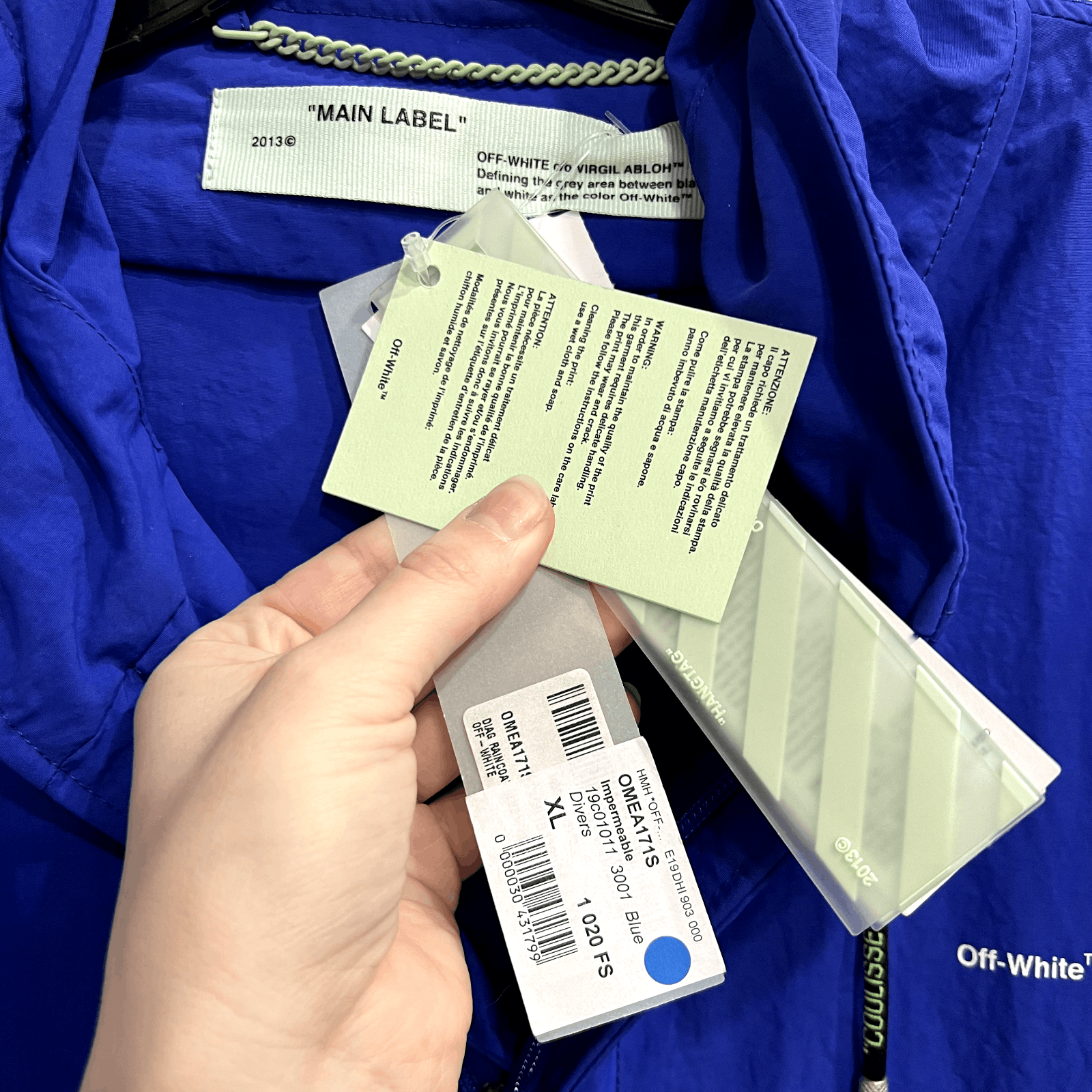 Off-White $1215 NWT Midi Trench Diag Raincoat Jacket Size US XL / EU 56 / 4 - 9 Thumbnail
