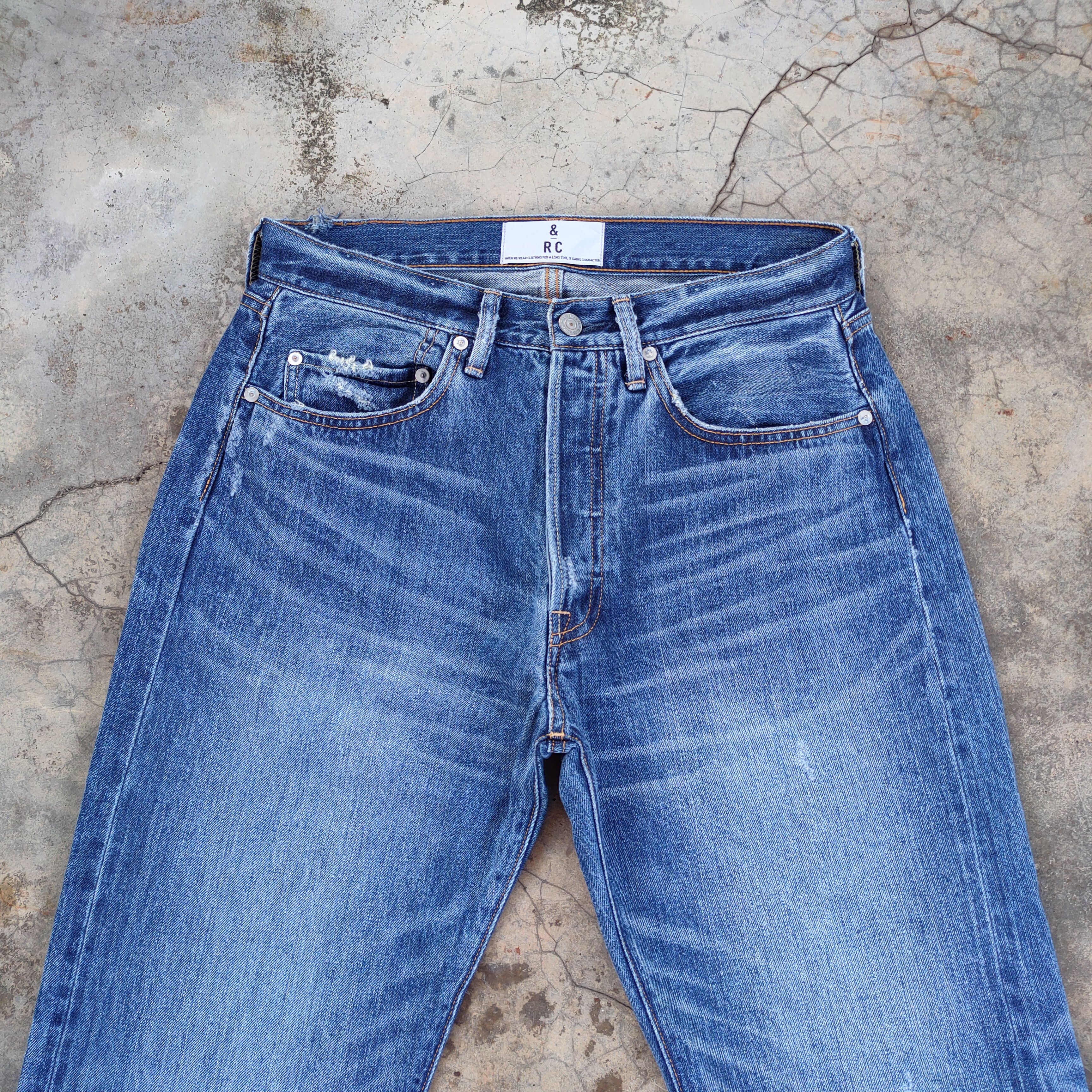 VINTAGE & RC FADED RIPPED JEANS DENIM PANTS