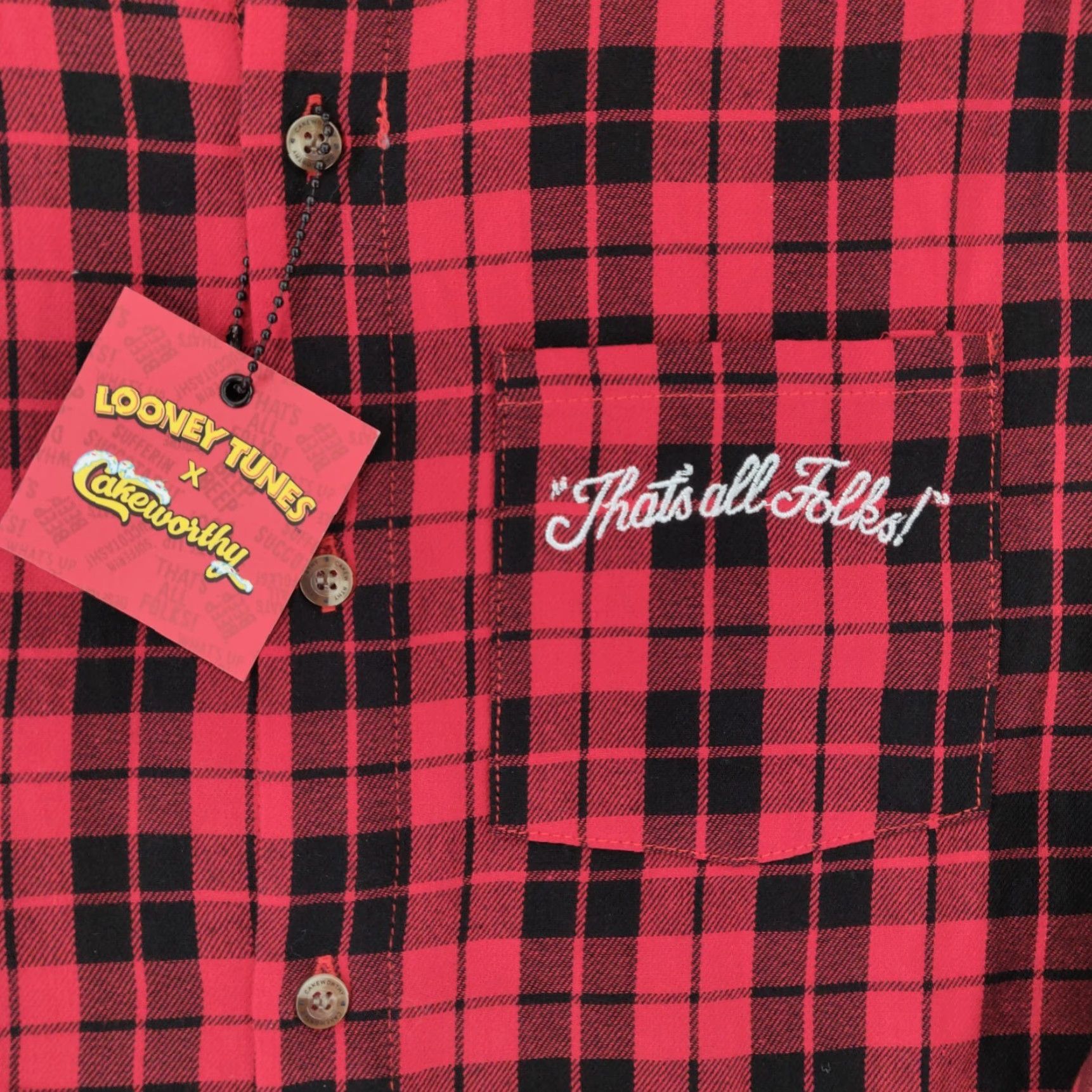 Vintage Cakeworthy Shirt Looney Tunes Mens Small Plaid Long Sleeve Flannel Bugs Bunny Size US S / EU 44-46 / 1 - 6 Thumbnail