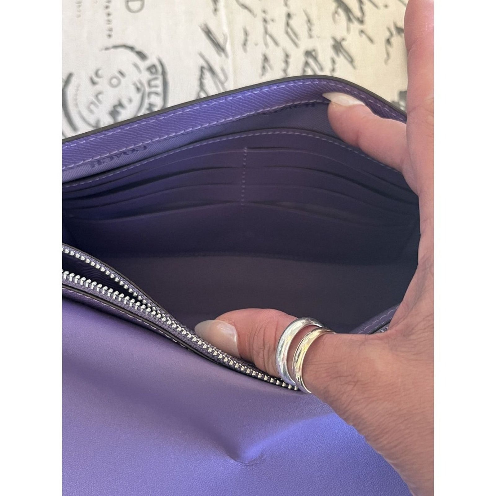 Coach 100% Coach Wyn Clutch/Wristlet in Silver/Washed Plum Size ONE SIZE - 3 Thumbnail