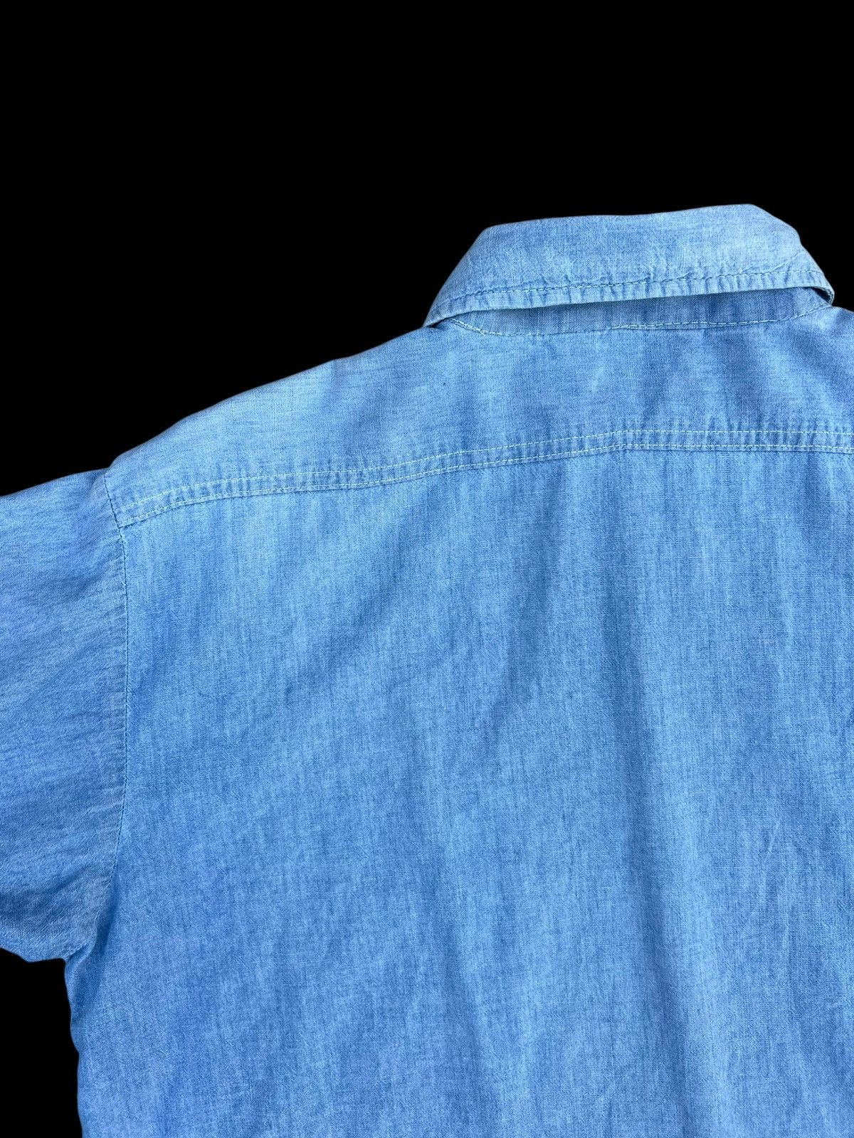 FiveBrother Vintage 60s 70s Five Brother Sun Fade Muddy Chambray Shirt Size US L / EU 52-54 / 3 - 13 Thumbnail