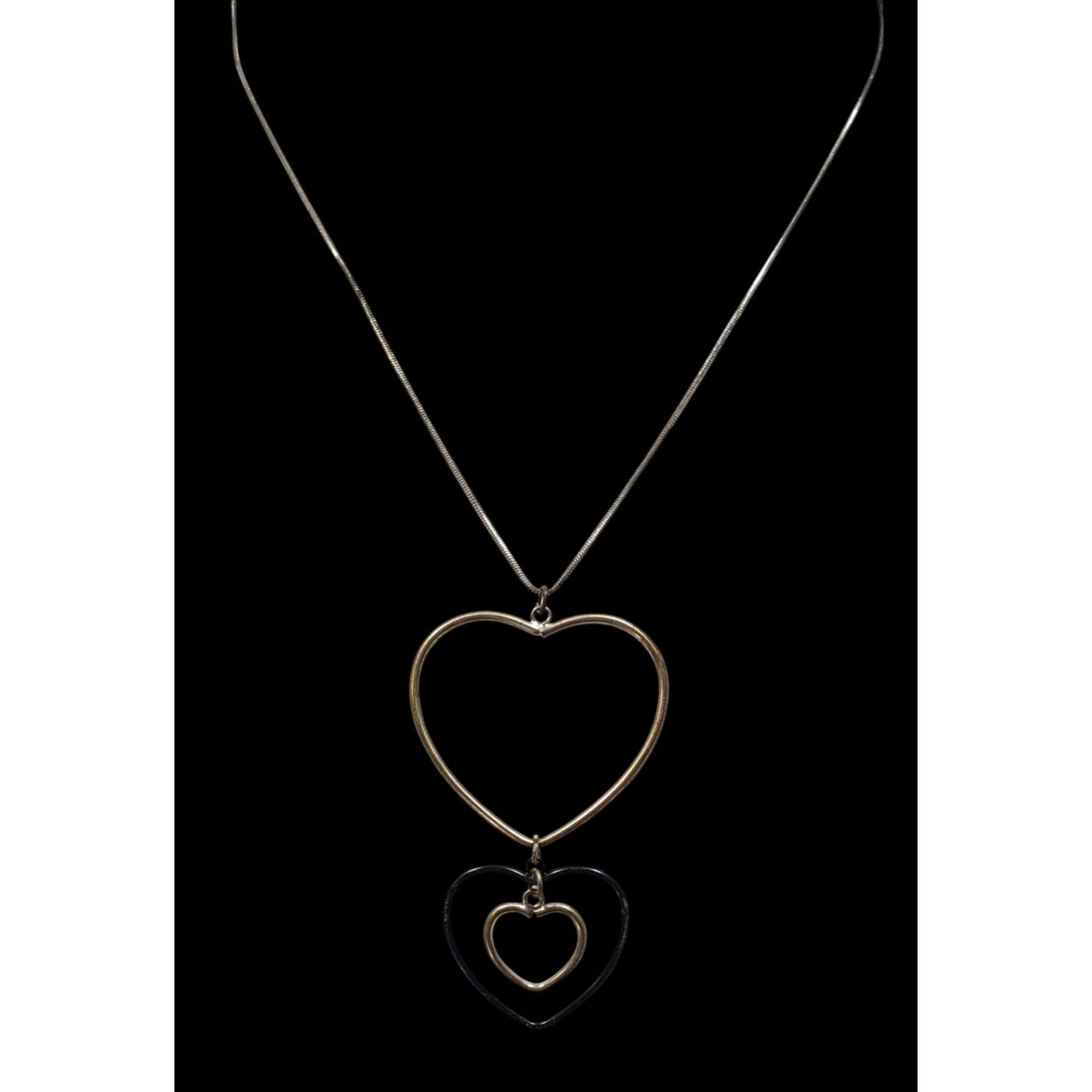 Other Coquette Multi Tone Open Heart Pendant Necklace Size ONE SIZE - 1 Thumbnail