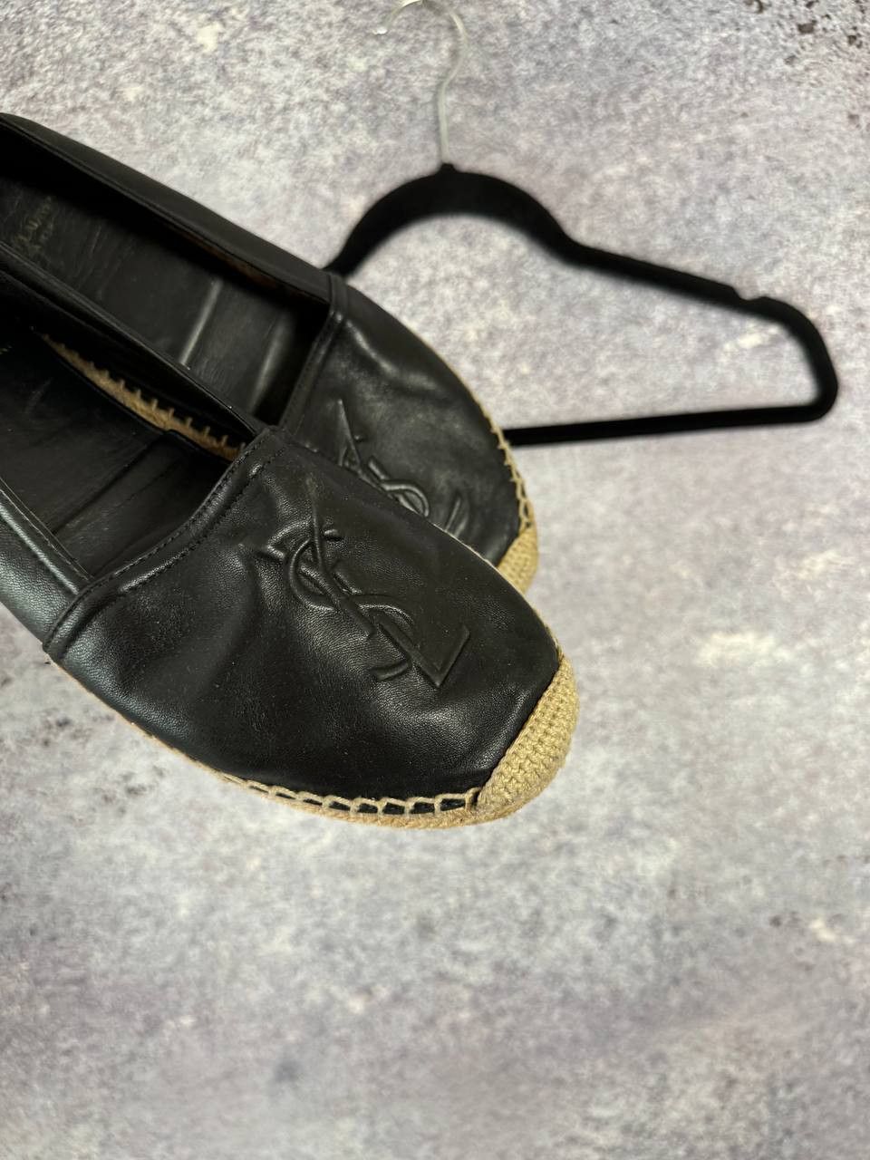 Saint Laurent Paris YSL Black Yves Saint Laurent Monogram Espadrille 37 sz Size US 7 / IT 37 - 9 Thumbnail