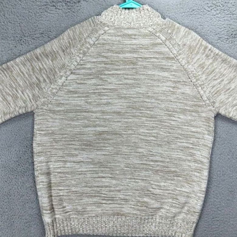 Lucky Brand Lucky Brand Sweater Pullover Quarter Zip Mock Neck Mens XL Knitted Solid Brown Tan Knit Size US XL / EU 56 / 4 - 3 Thumbnail