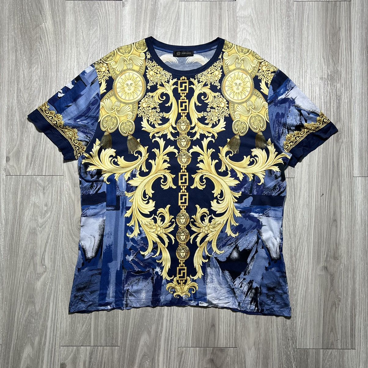 Versace Versace Baroque Greek Key and Sun City Tee Size US XXL / EU 58 / 5 - 1 Thumbnail