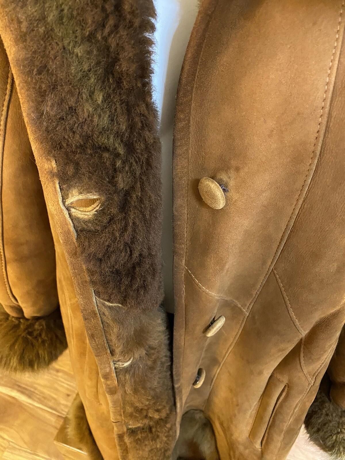 Other Vintage Deri Sarayi Shearling Lambskin Suede Fur Trim Jacket Size M / US 6-8 / IT 42-44 - 2 Thumbnail