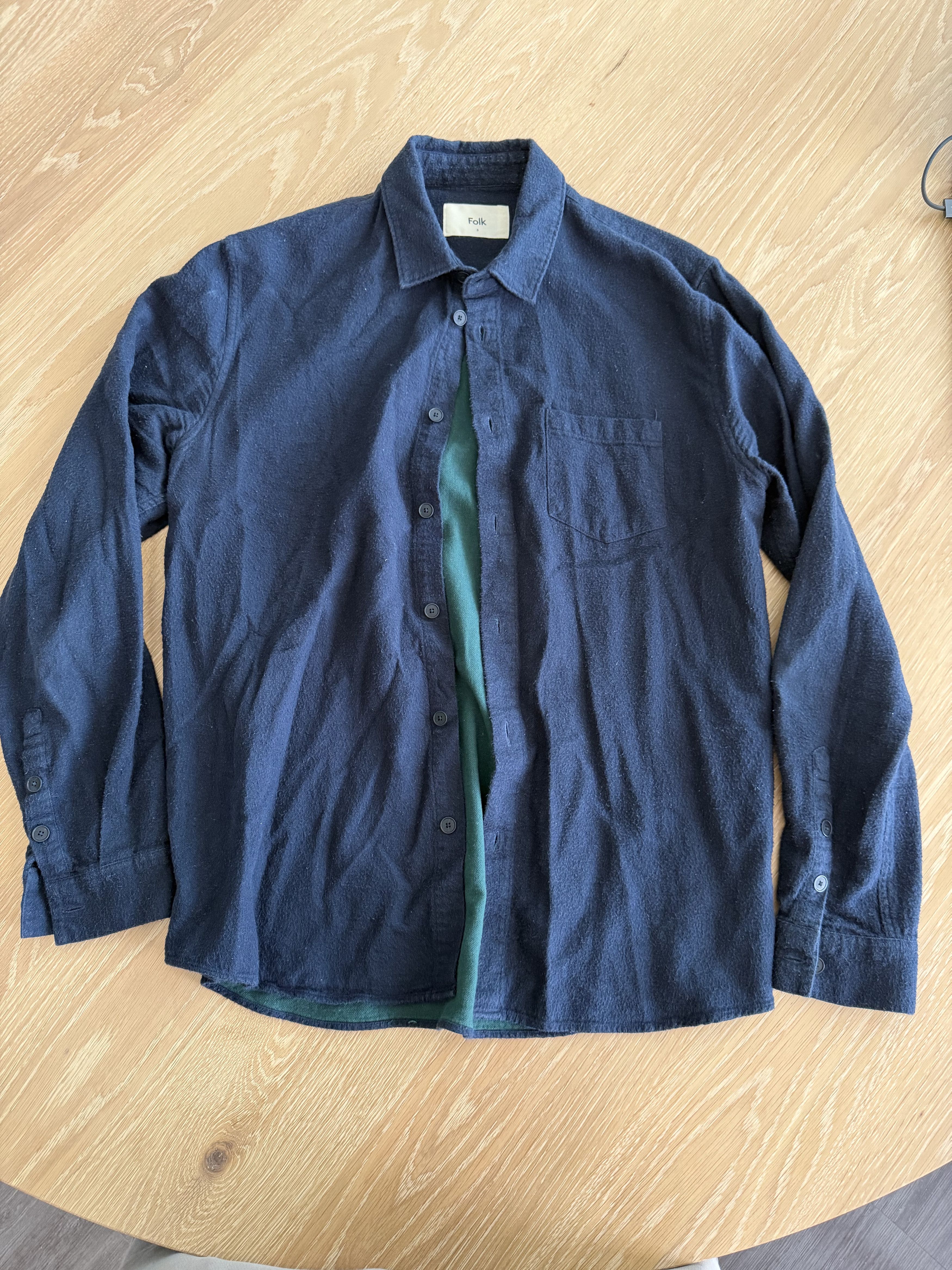 Folk Folk Navy Felt Shirt Size US M / EU 48-50 / 2 - 9 Thumbnail