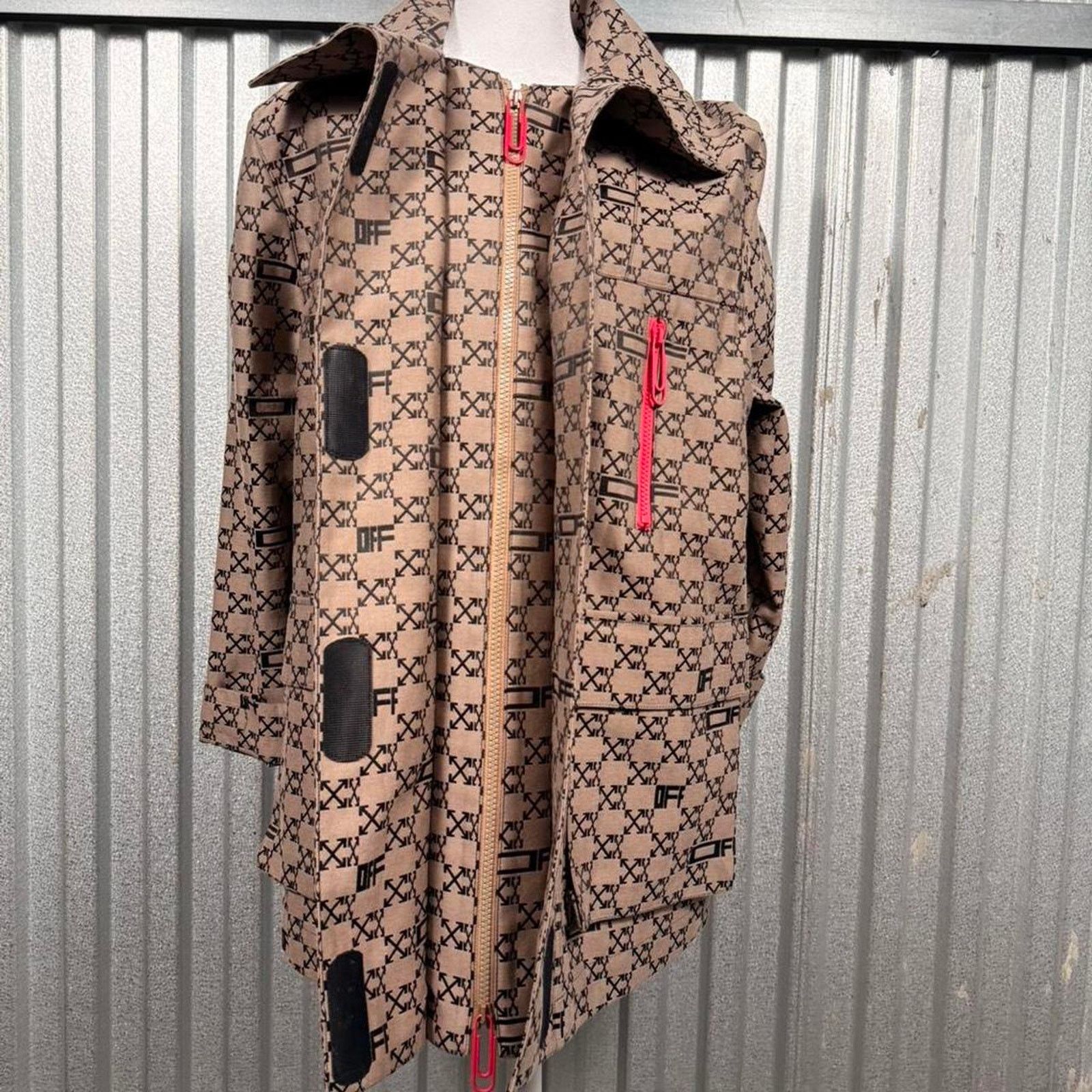 Off-White Off white brown trench coat Size L / US 10 / IT 46 - 3 Thumbnail