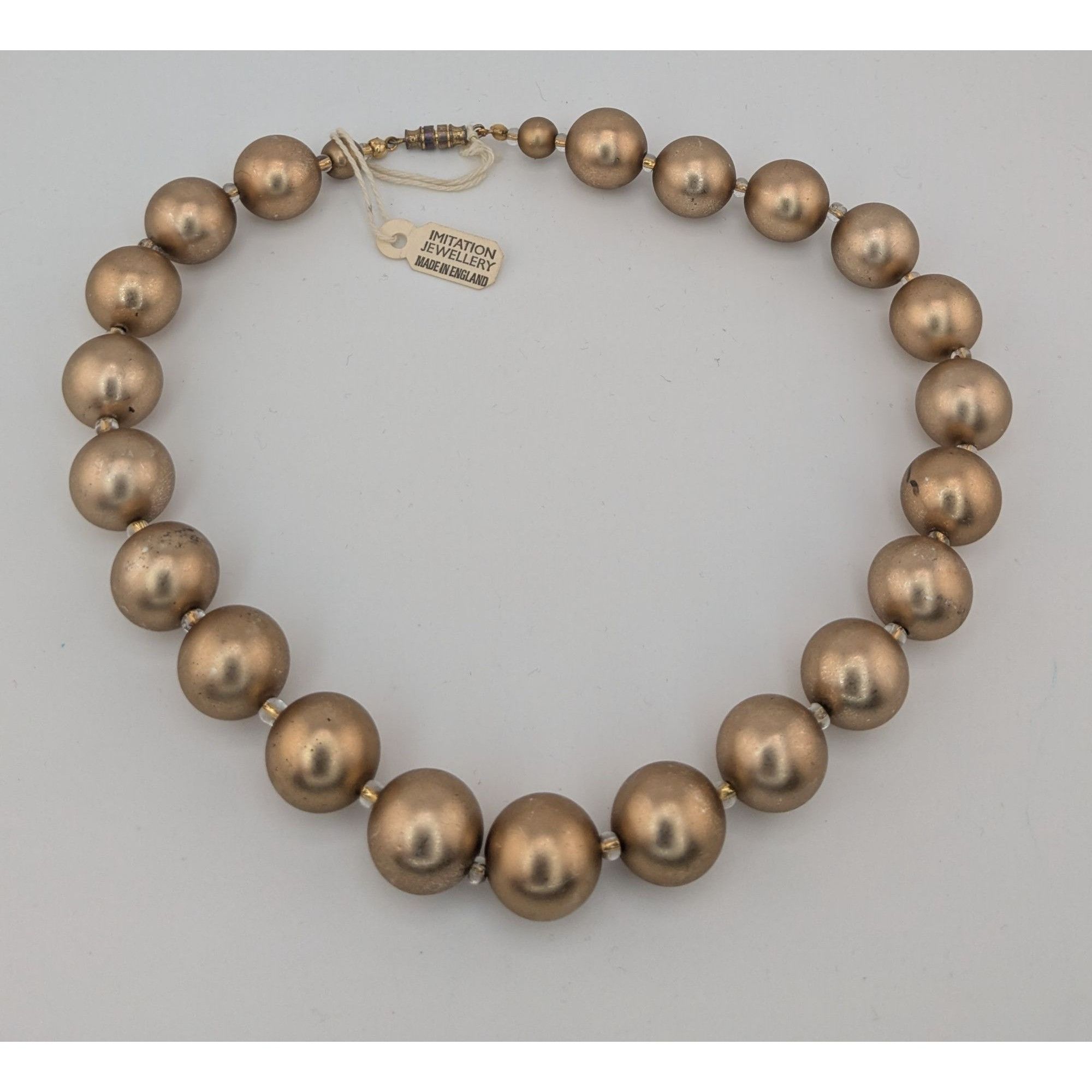 Other Vintage Glam Gold-Tone Beaded Necklace With Barrel Clasp Mad Size ONE SIZE - 6 Thumbnail