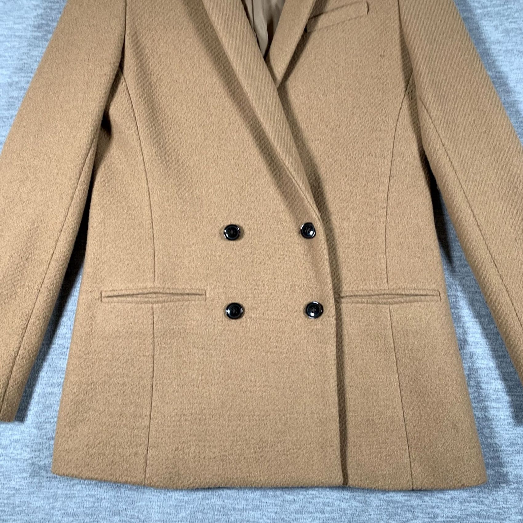 Banana Republic Banana Republic Blazer Womens 0 Beige Wool Blend Double Breasted Suit Jacket Size XS / US 0-2 / IT 36-38 - 3 Thumbnail