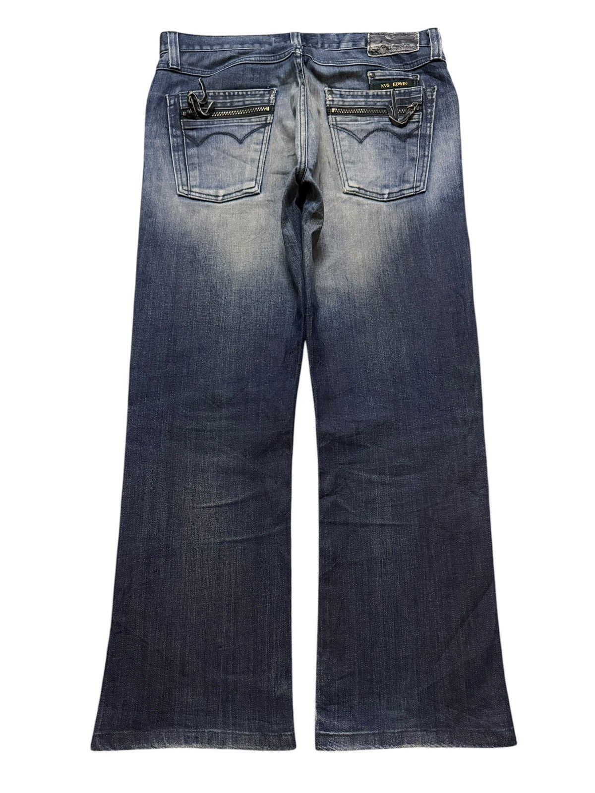 Edwin Vintage 90s Edwin XV Blue Faded Whisker Regular Straight Fit Size US 33 - 2 Thumbnail