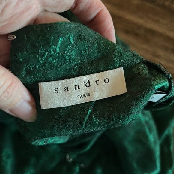 Sandro SANDRO Manon green jacquard romper sz 38 us 6 Size 28" / US 6 / IT 42 - 10 Thumbnail