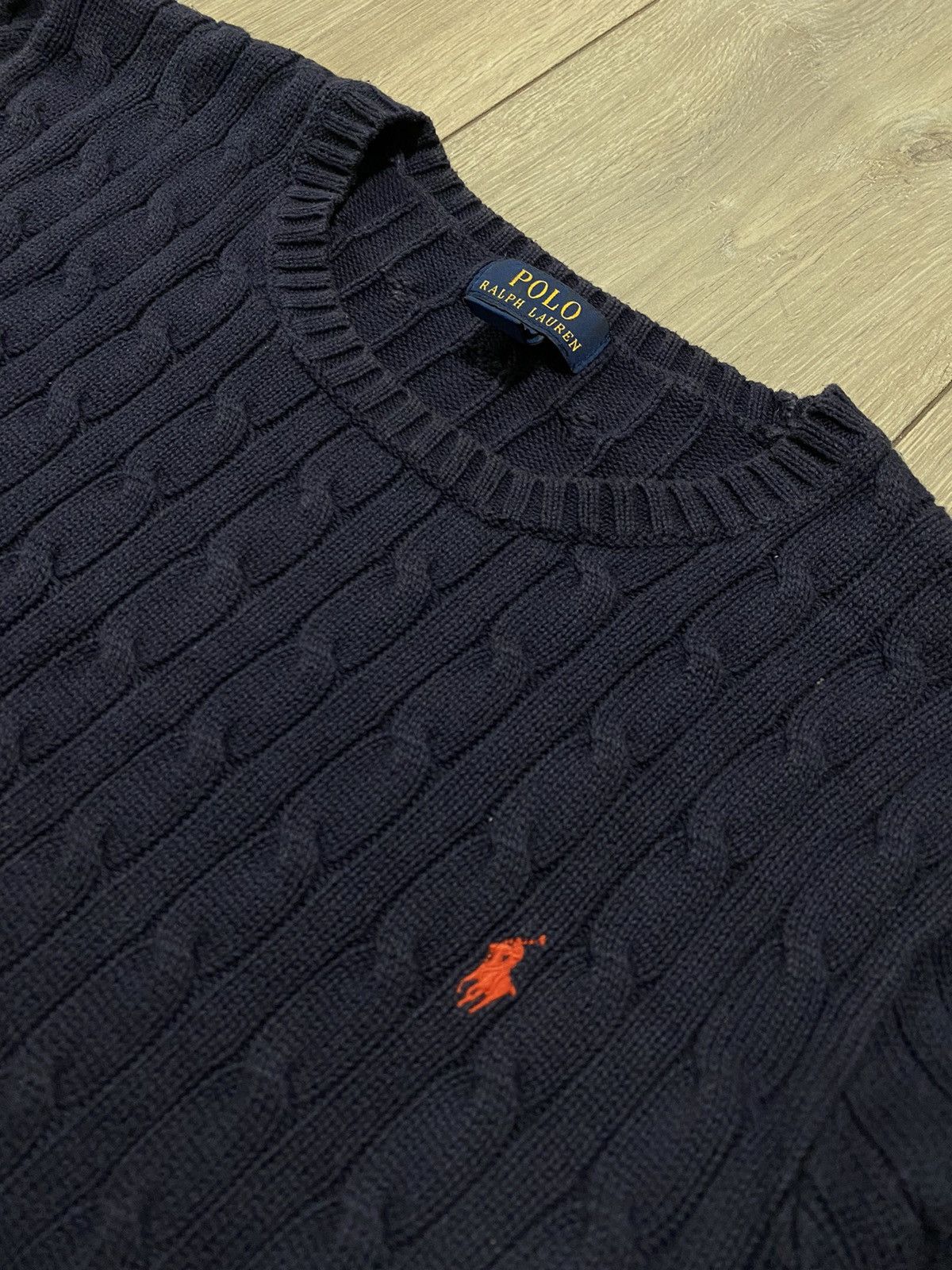 Polo Ralph Lauren Vintage Polo Ralph Lauren Sweater Cable Knit Blue Pullover Size US M / EU 48-50 / 2 - 2 Thumbnail