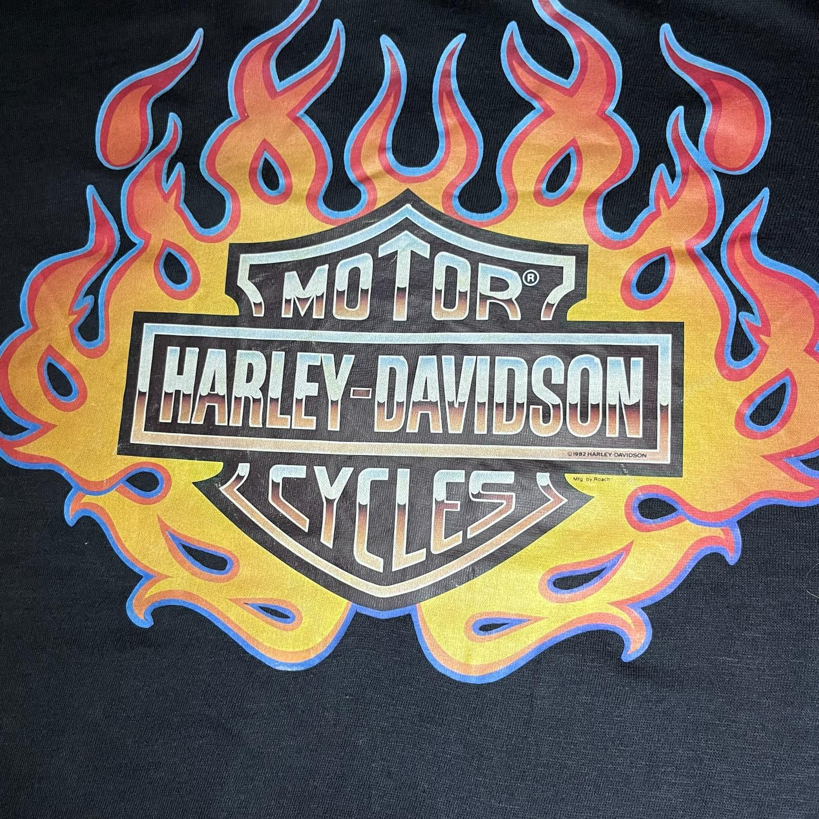 Harley Davidson 🔥 Harley-Davidson Flame Logo Tee – Size M (1982) Size US M / EU 48-50 / 2 - 6 Thumbnail