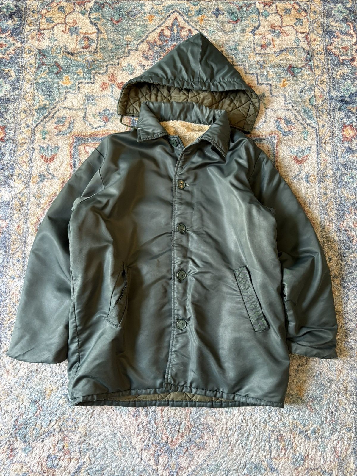 Vintage Vintage 60s 70s Lined Green Button-up Jacket Size XL Size US XL / EU 56 / 4 - 1 Thumbnail