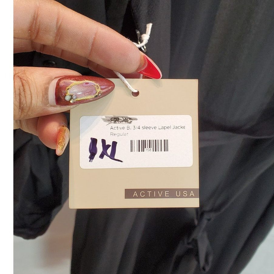 Other Active USA Black Sheer Tie Front Drape Jacket Size 1XL Size XXL / US 16-18 / IT 52-54 - 6 Thumbnail