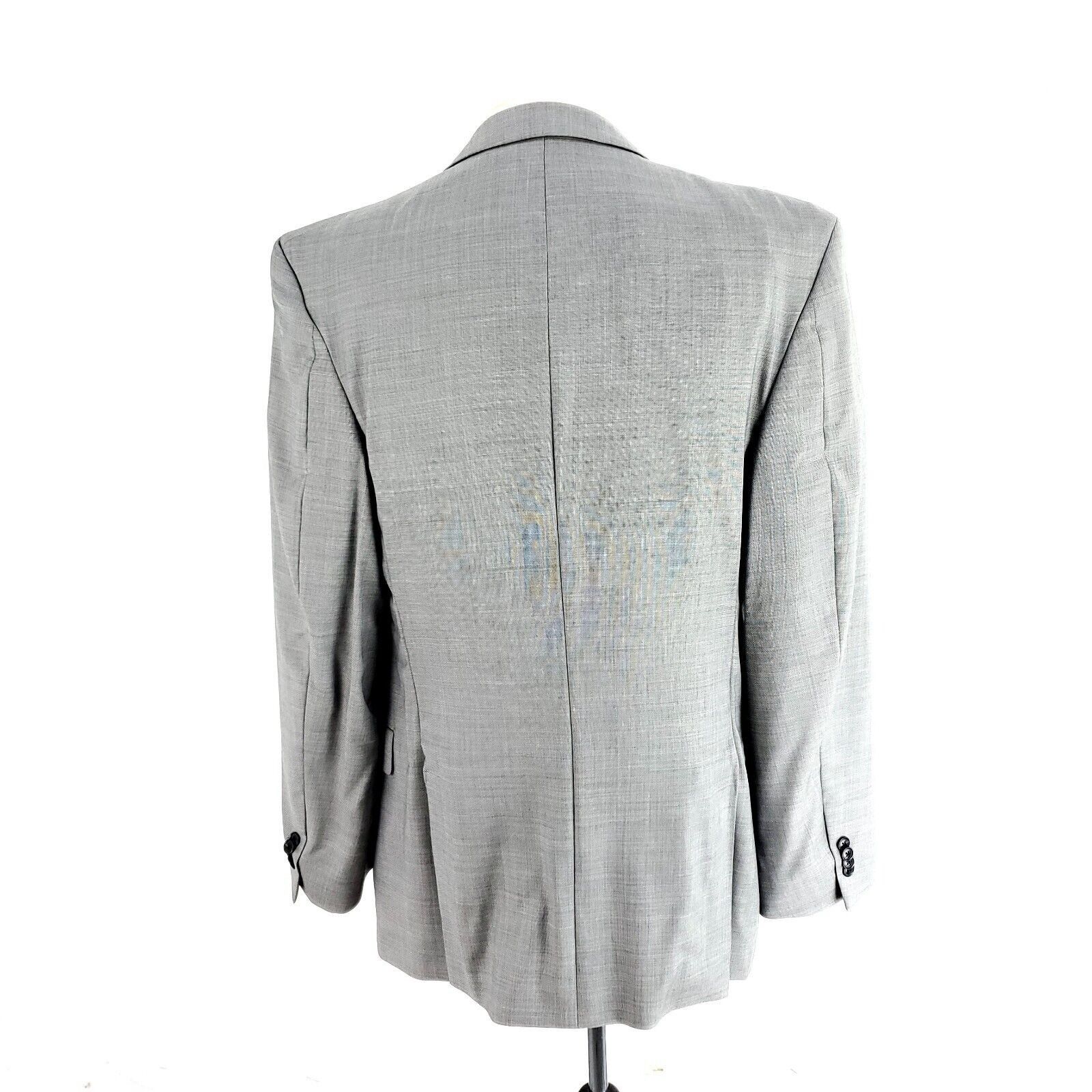 Tommy Hilfiger Tommy Hilfiger Wool 2 Button Blazer 38L Gray Sharkskin Size 38L - 5 Thumbnail