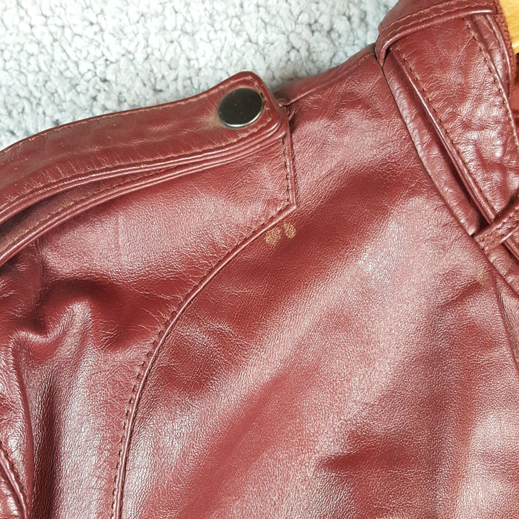 Vintage VINTAGE Andhurst Jacket Size 40L Maroon Leather Cafe Racer Biker Motorcycle 80s Mens Size US XXS / EU 40 - 4 Thumbnail
