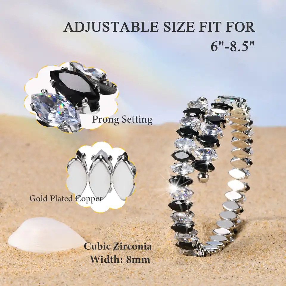 Other 8mm Bling AAA CZ Stone Tennis Chain Bangle Bracelet Size ONE SIZE - 2 Thumbnail