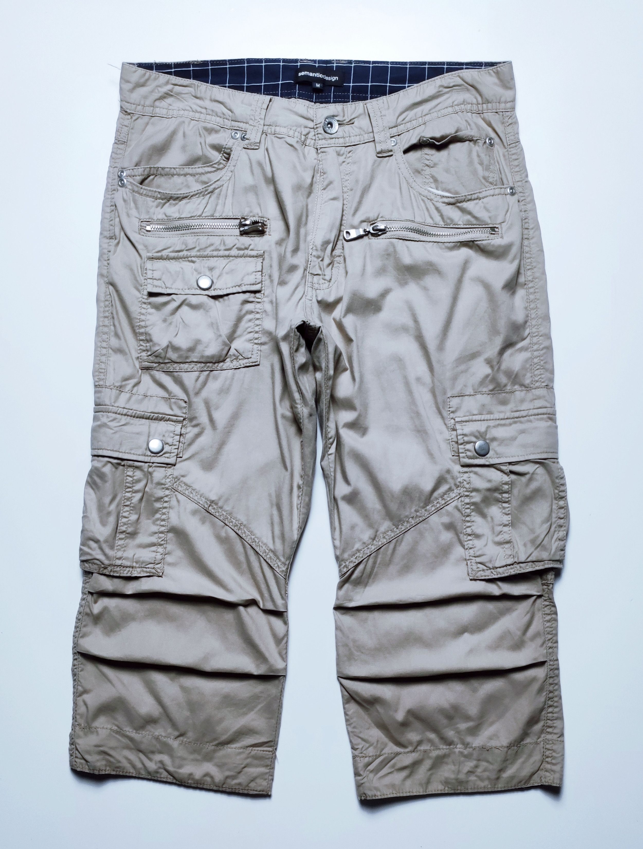 Japanese Brand Semantic Design Punk Inspired Multipocket Cargo 3/4 Pants Size US 31 - 1 Thumbnail