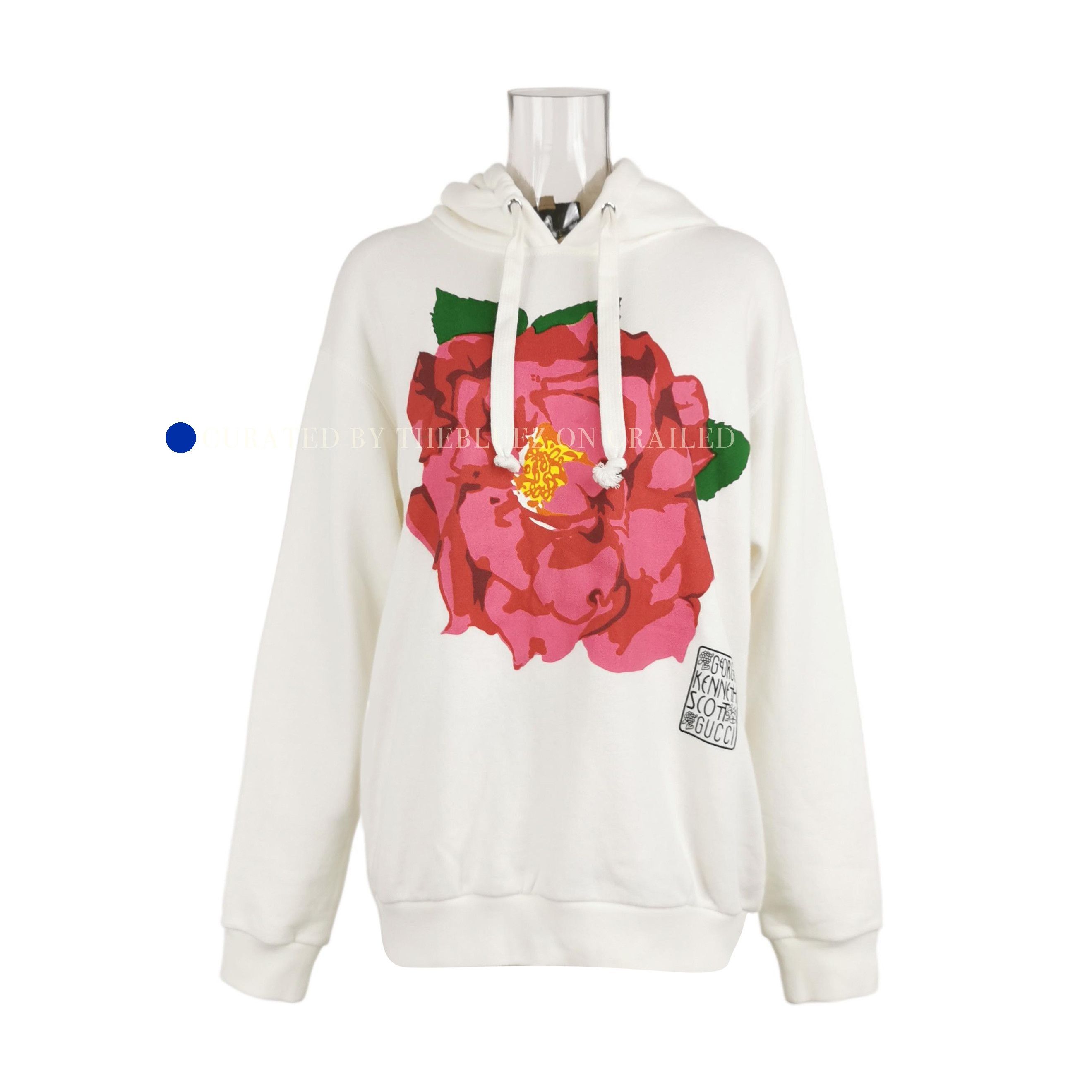 Gucci Floral Print Hoodie in White Size US S / EU 44-46 / 1 - 1 Thumbnail