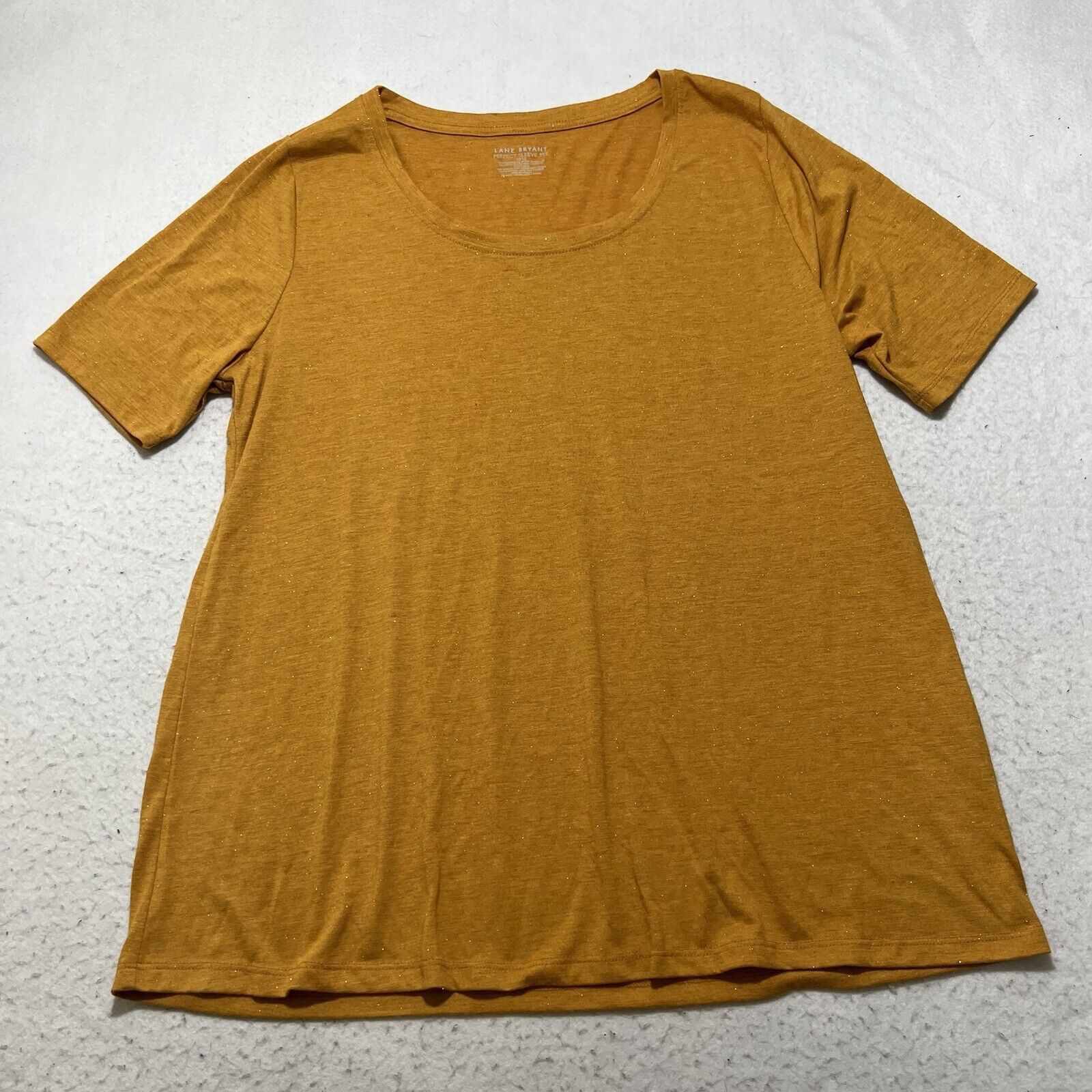 Other Lane Bryant 10/12 Perfect Glitter Mustard Yellow T Shirt Size XL / US 12-14 / IT 48-50 - 1 Thumbnail