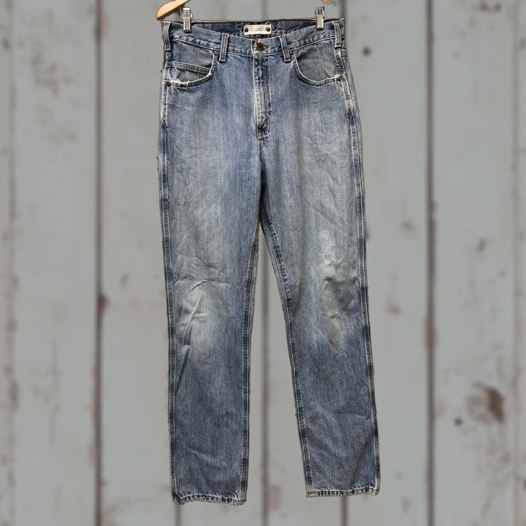 Carhartt Vintage Carhartt B213 Mens Jeans 34x36 Distressed Blue Denim Straight Relaxed 5-Pocket Casual Work/Casual Mens Size US 34 / EU 50 - 1 Thumbnail