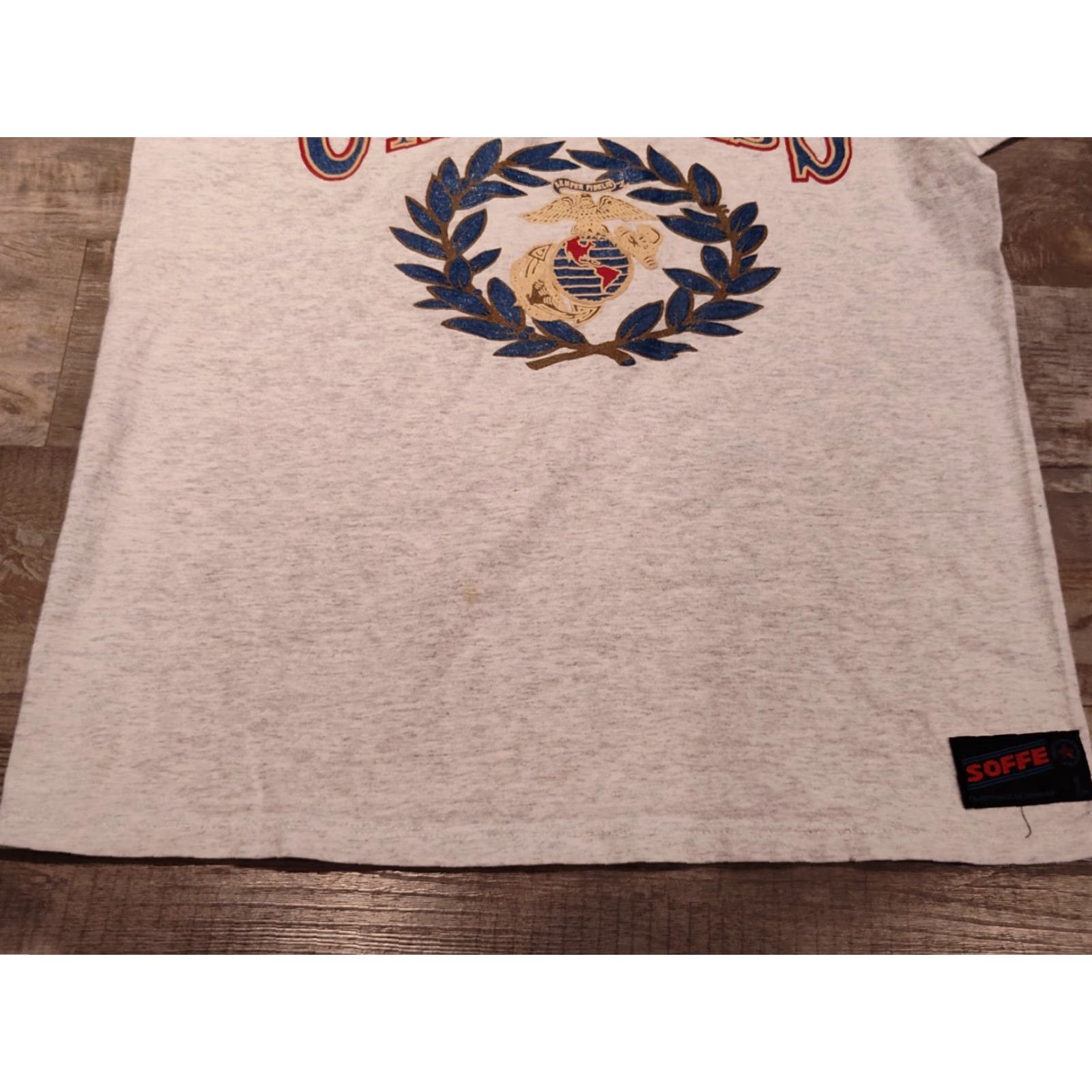 Soffe VINTAGE Soffe Gray Short Sleeve V-Neck T-Shirt USMC 90s Sz L Made in USA Unisex Adults Size US L / EU 52-54 / 3 - 3 Thumbnail