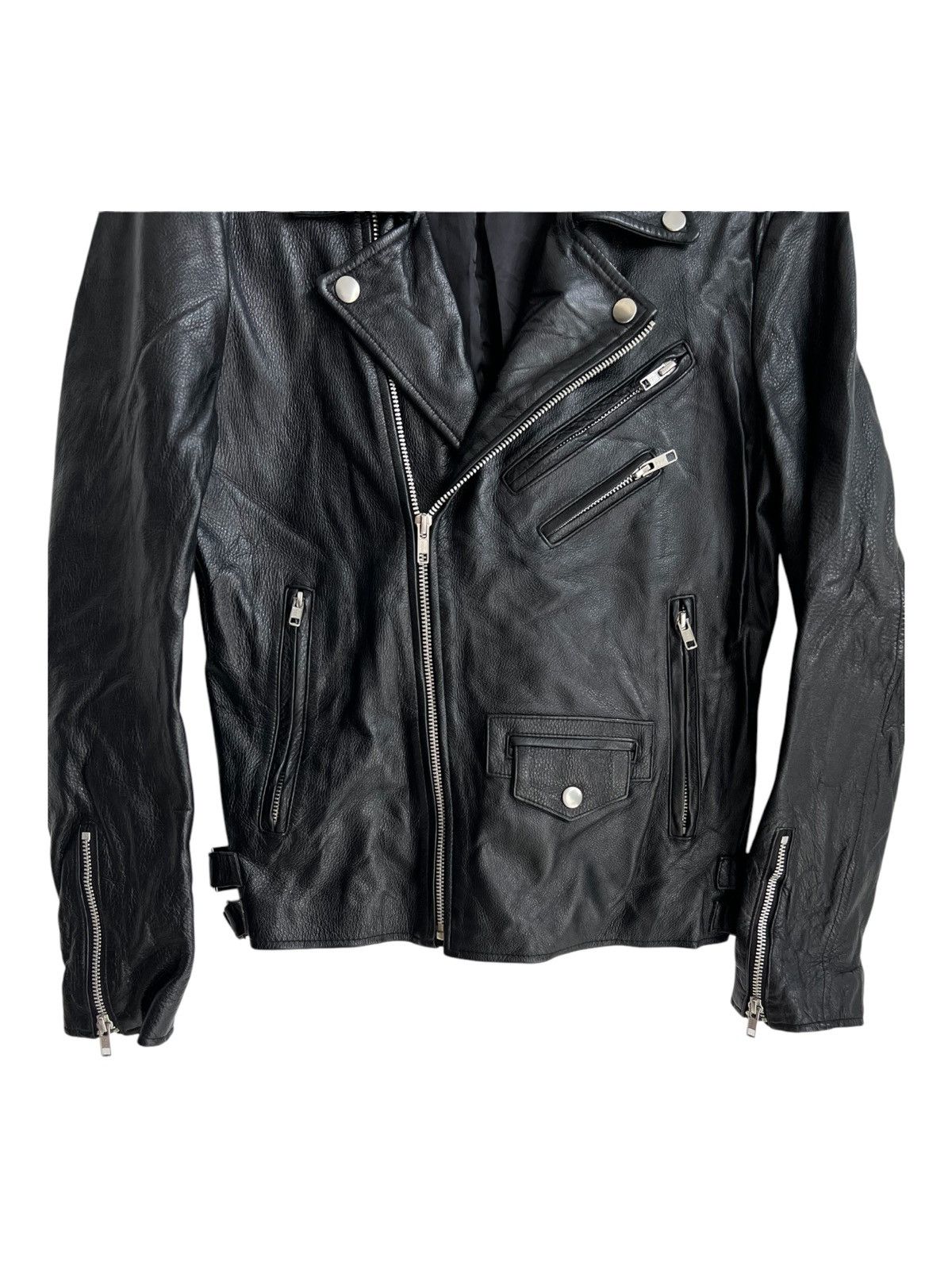 Genuine Leather Schott Perfecto Type Modified MFG Double Collar Biker Jacket Size US S / EU 44-46 / 1 - 5 Thumbnail