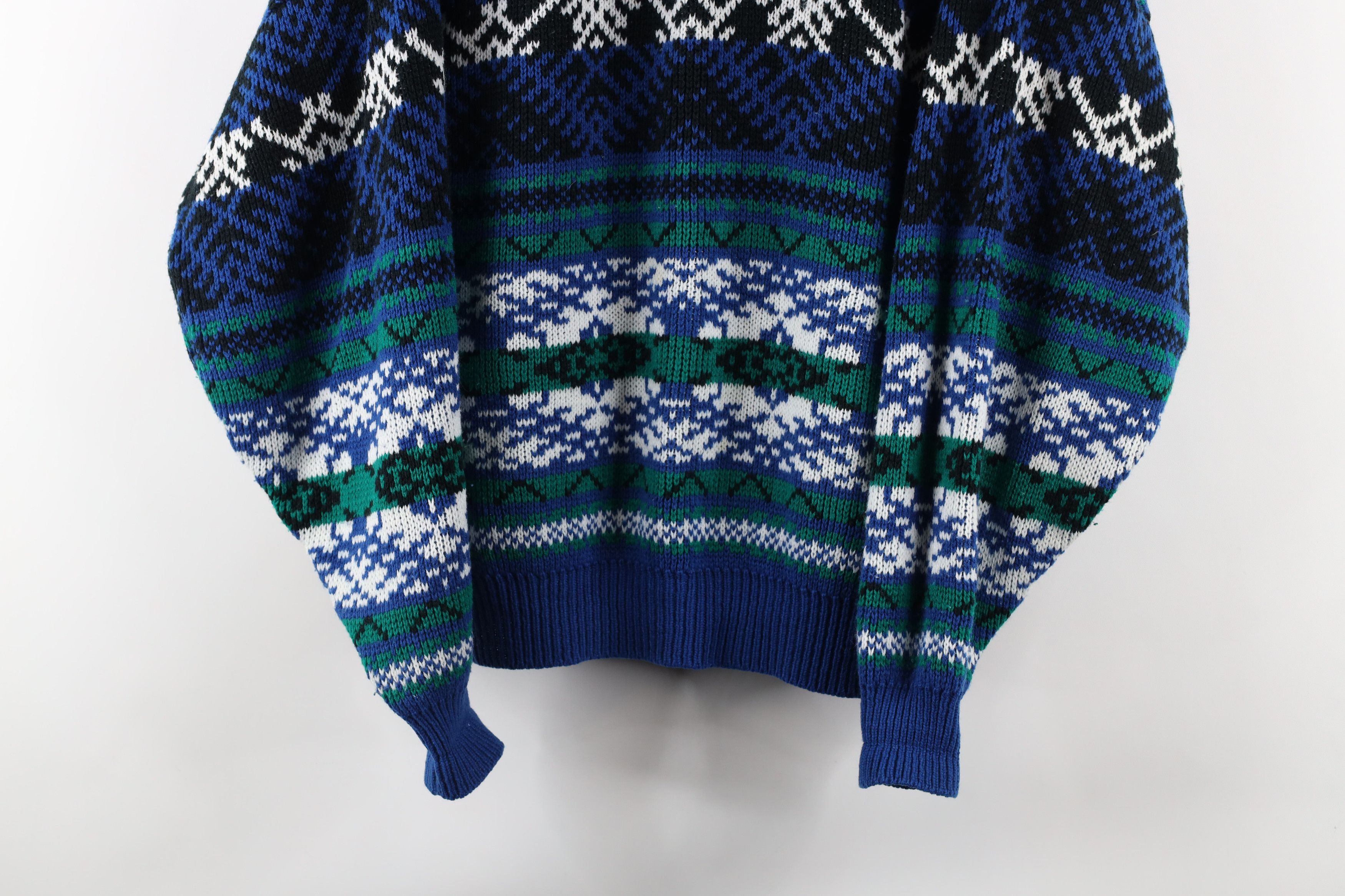 Vintage Vintage 90s Coogi Style Knit Collared Pullover Sweater Size L / US 10 / IT 46 - 3 Thumbnail