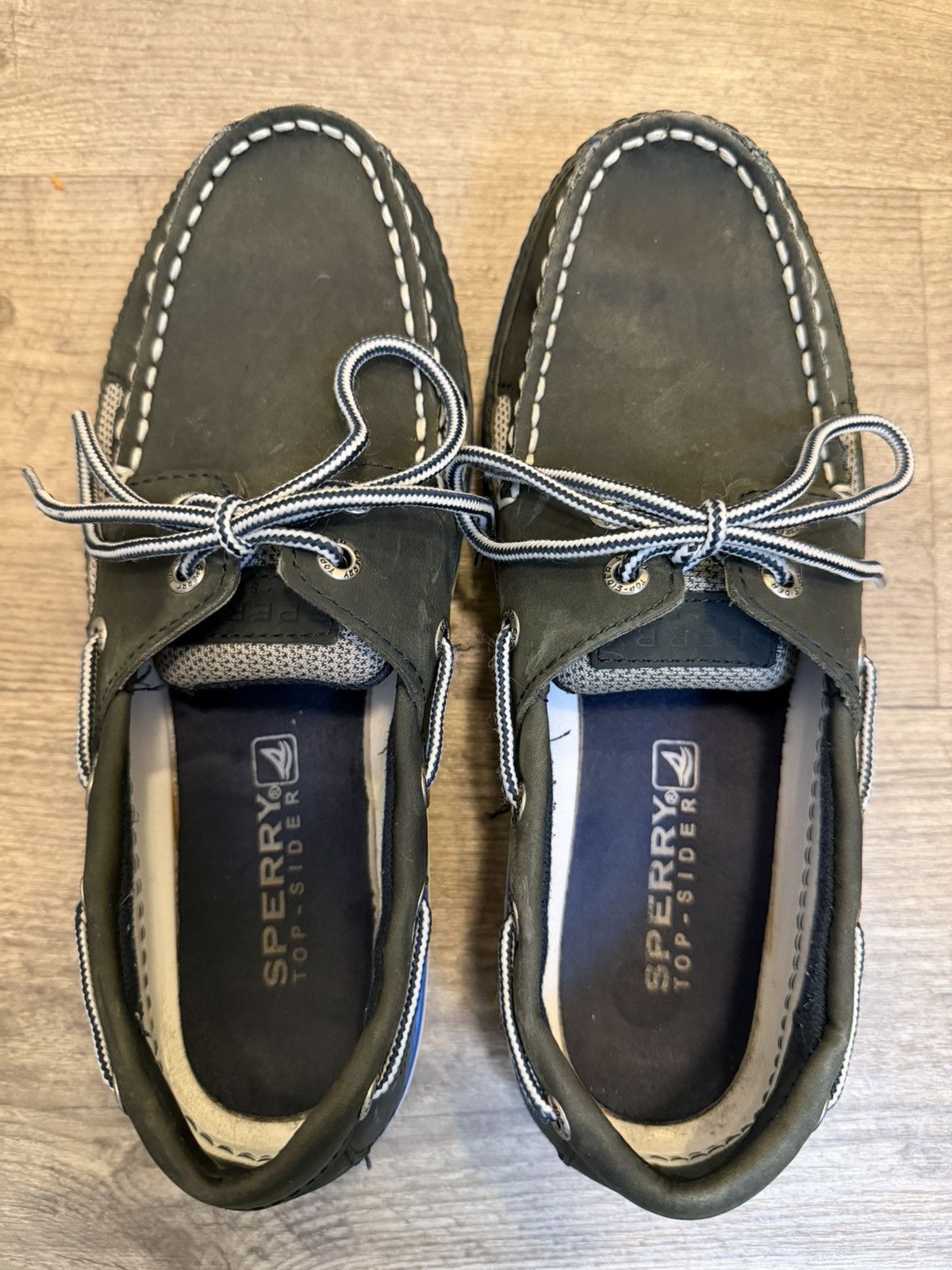 Sperry Sperry Top Sider Navy Leather Two Eye Boat Shoe Loafers Size US 8 / EU 41 - 7 Thumbnail