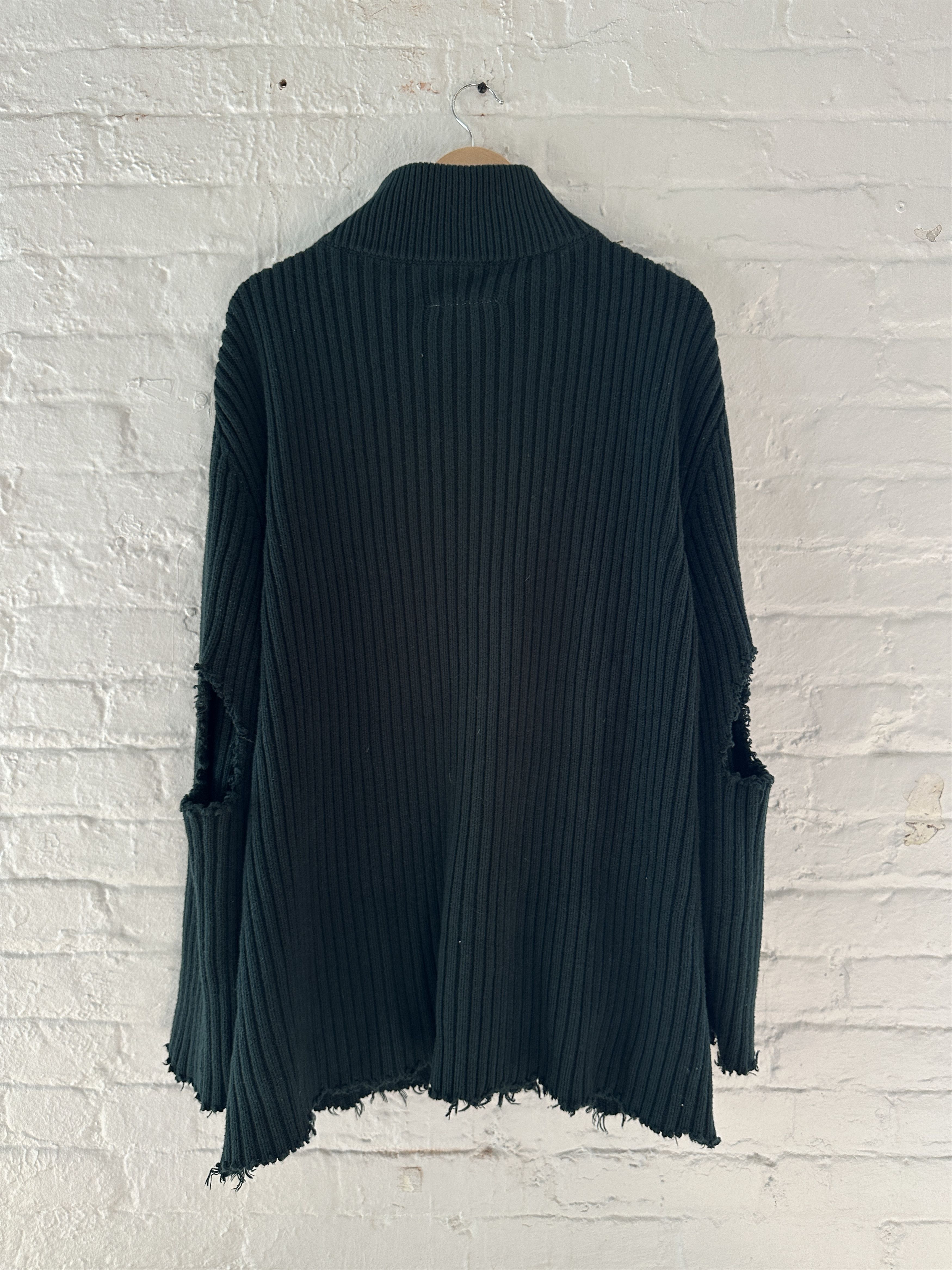 Maison Margiela Maison Margiela Full Zip Distressed Sweater Size US XL / EU 56 / 4 - 2 Thumbnail