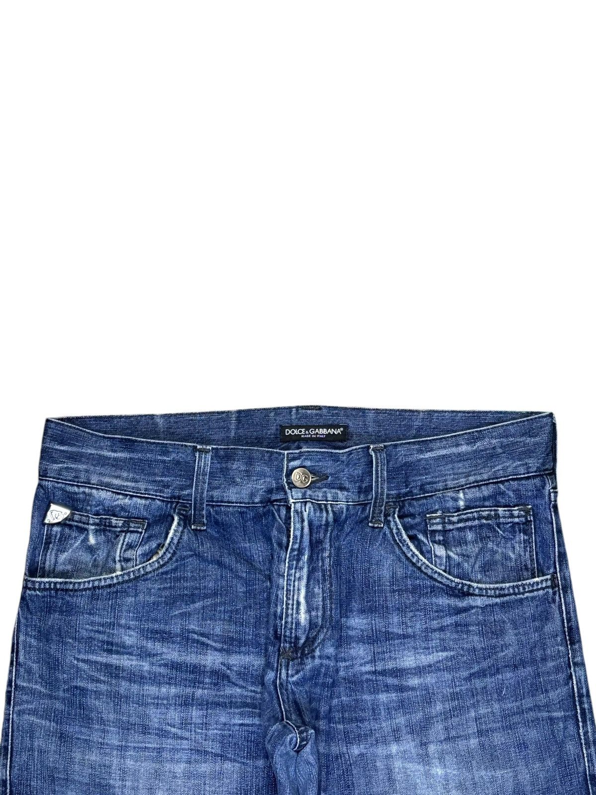 Dolce & Gabbana Vintage Italy Dolce Gabbana Blue Wash Distressed Jean Shorts Size US 34 / EU 50 - 4 Thumbnail
