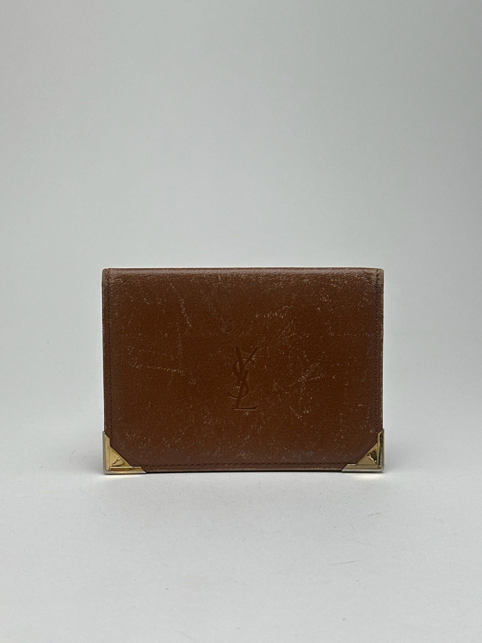 Other Vintage Yves Saint Laurent leather Card holder brown Size ONE SIZE - 1 Thumbnail