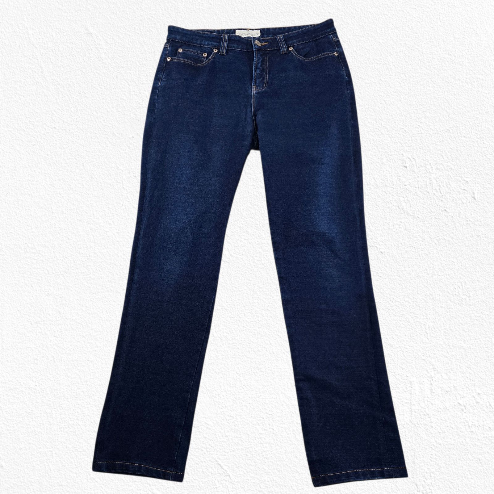 Other Dark Wash Mid Rise Straight Leg Stretch Denim Jeans Size 8 Size 30" / US 8 / IT 44 - 2 Thumbnail