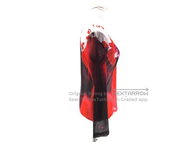 Issey Miyake Issey Miyake Main Line Blood Red Ink-Wash Mesh Long-Sleeve Size L / US 10 / IT 46 - 5 Thumbnail