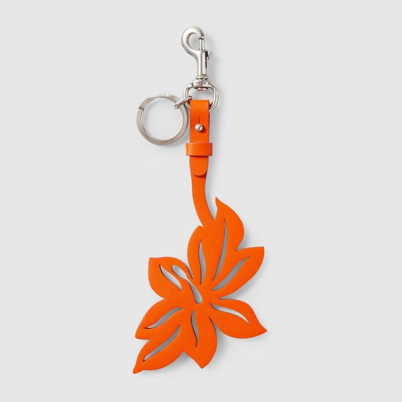 Gucci oc11z1225 Size: OS / Flower Keychain Charm in Bright Orange Size ONE SIZE - 1 Thumbnail