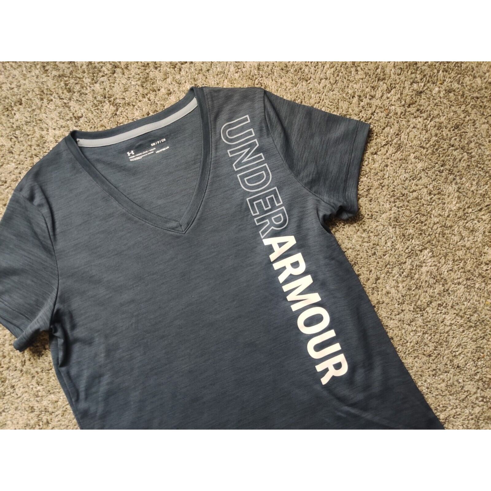 Under Armour Under Armour Shirt Adult Womens Small Gray V-Neck Size S / US 4 / IT 40 - 2 Thumbnail