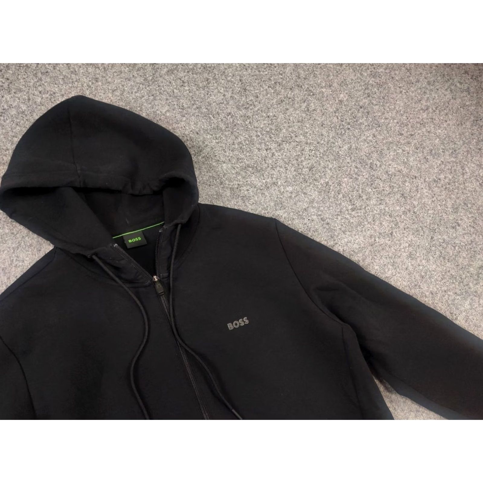 Hugo Boss Boss Saggy Hoodie Sweatshirt Black Zip Pocket Logo Through Size US L / EU 52-54 / 3 - 6 Thumbnail